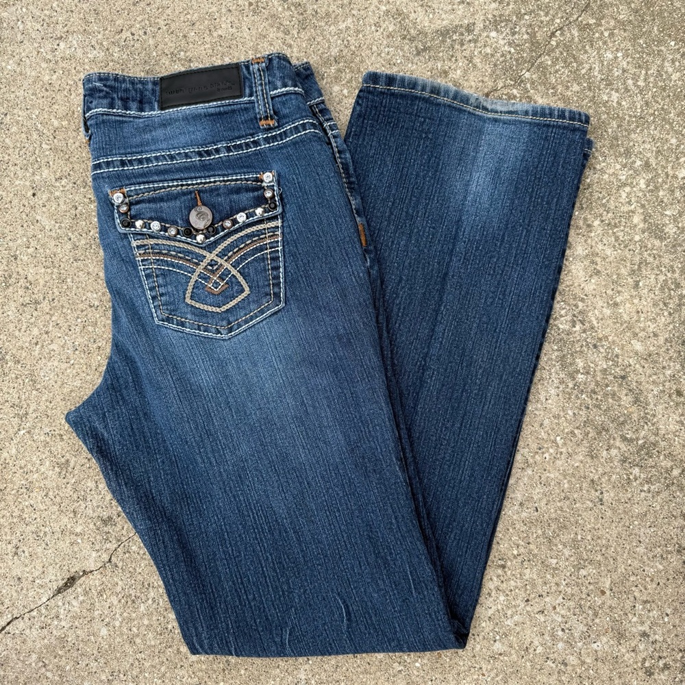 Y2K Boot Cut Jeans with Embellished Pockets Size 13